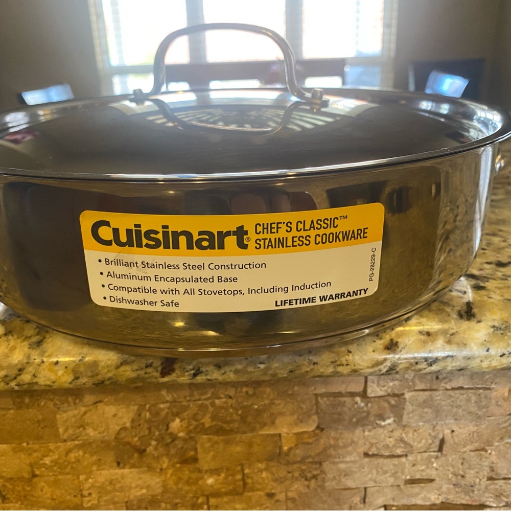 Cuisinart Tri-Ply Pro Stainless 5.5QT Saute Pan w/Helper Handle & Cover